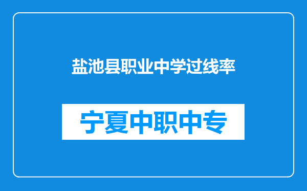 盐池县职业中学过线率