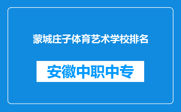 蒙城庄子体育艺术学校排名
