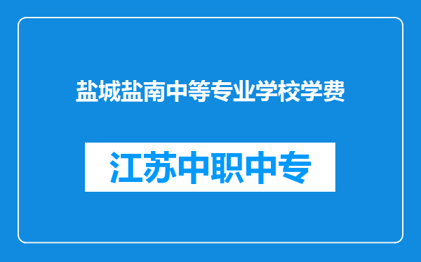 盐城盐南中等专业学校学费