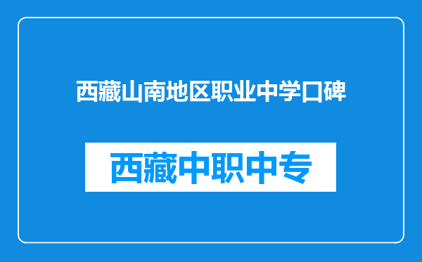 西藏山南地区职业中学口碑