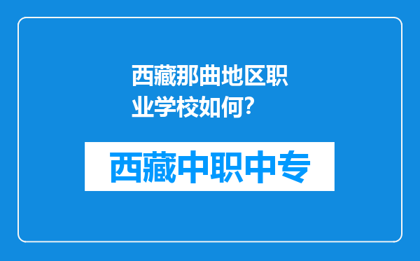西藏那曲地区职业学校如何？