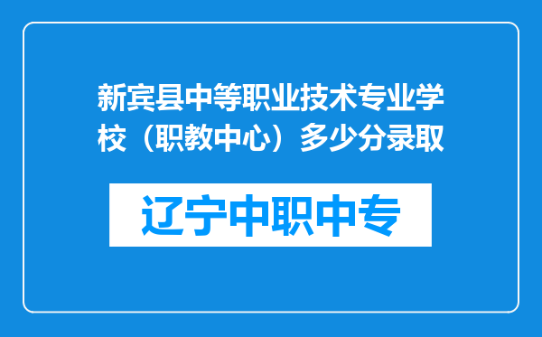 新宾县中等职业技术专业学校（职教中心）多少分录取