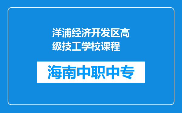洋浦经济开发区高级技工学校课程