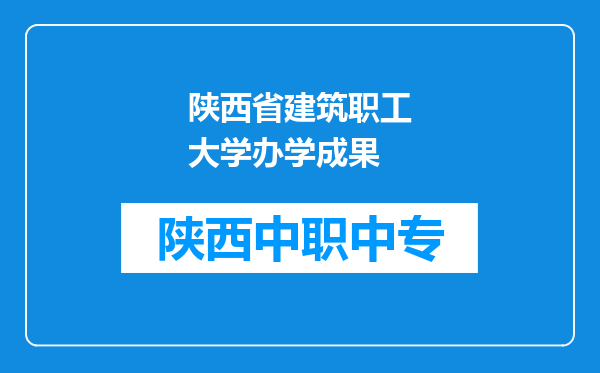 陕西省建筑职工大学办学成果