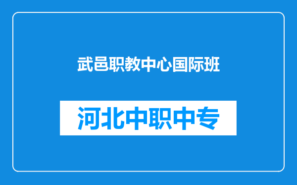 武邑职教中心国际班