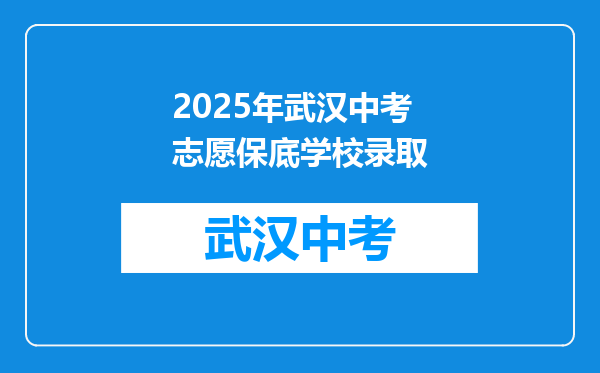 2025年武汉中考志愿保底学校录取