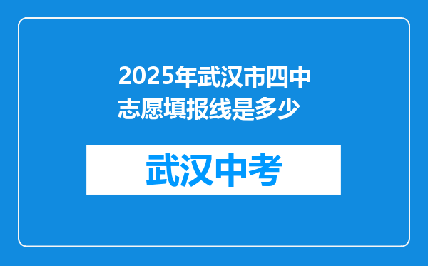 2025年武汉市四中志愿填报线是多少