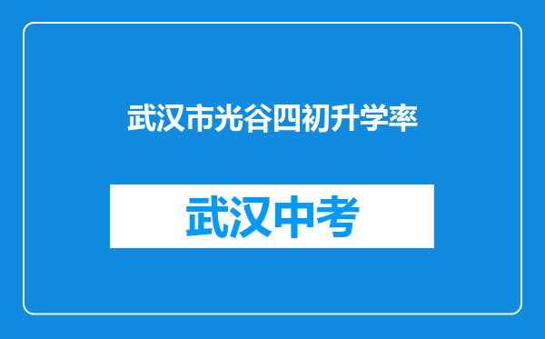 武汉市光谷四初升学率