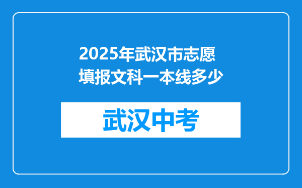 2025年武汉市志愿填报文科一本线多少