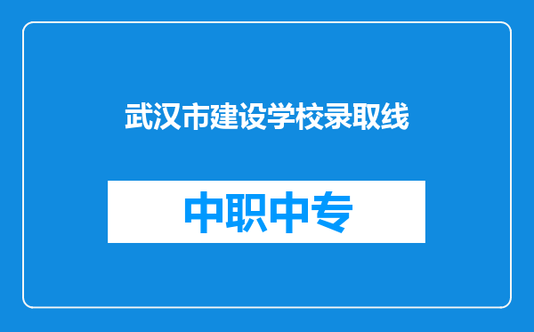 武汉市建设学校录取线