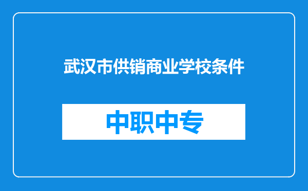 武汉市供销商业学校条件