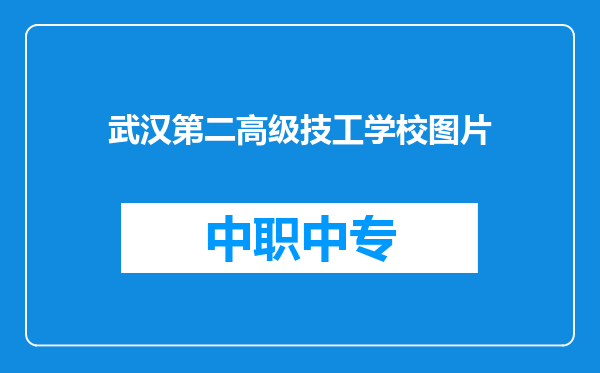武汉第二高级技工学校图片