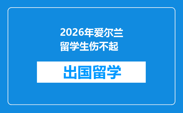 2026年爱尔兰留学生伤不起