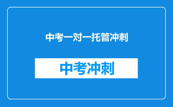 中考一对一托管冲刺