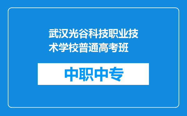 武汉光谷科技职业技术学校普通高考班