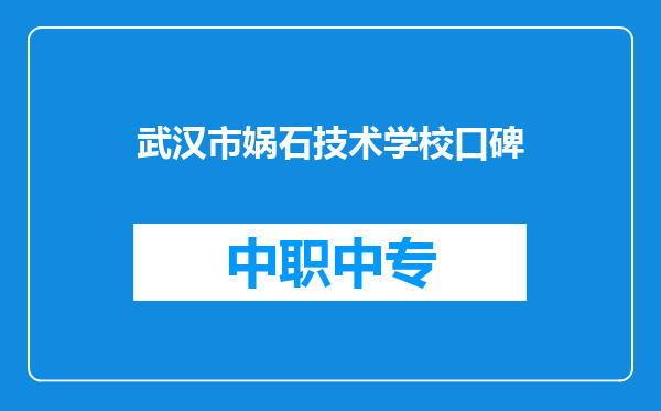 武汉市娲石技术学校口碑