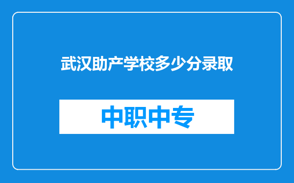 武汉助产学校多少分录取