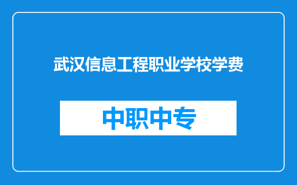 武汉信息工程职业学校学费