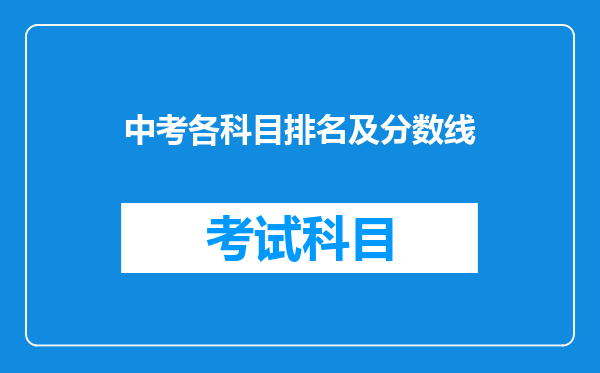 中考各科目排名及分数线