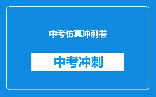 中考仿真冲刺卷