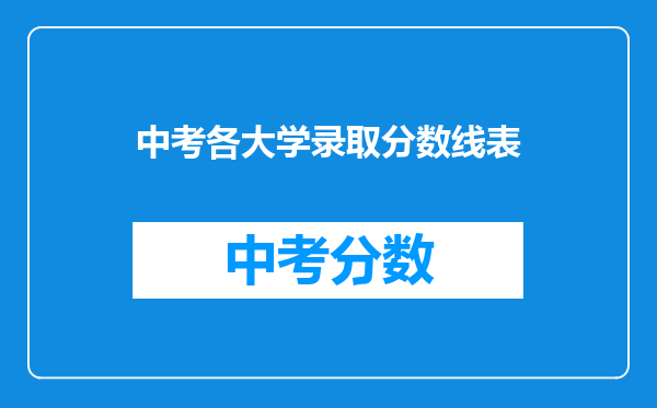 中考各大学录取分数线表