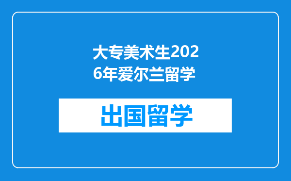 大专美术生2026年爱尔兰留学