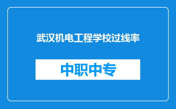 武汉机电工程学校过线率