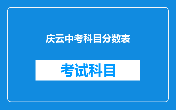 庆云中考科目分数表