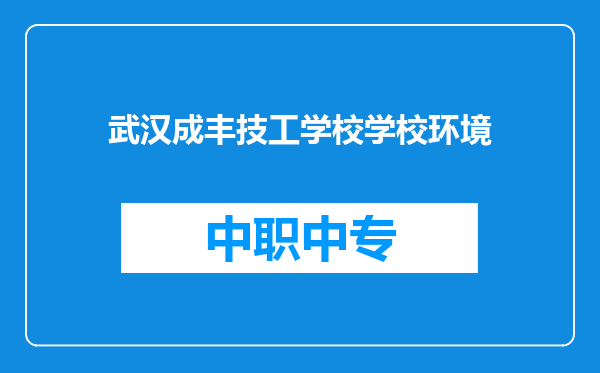 武汉成丰技工学校学校环境