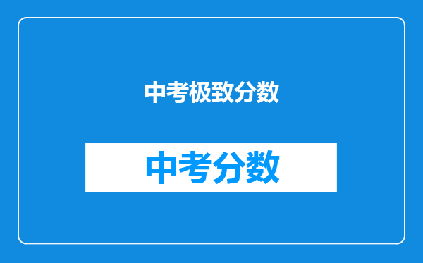 中考极致分数