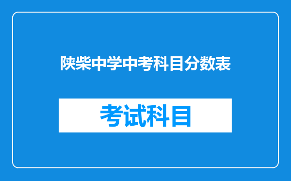 陕柴中学中考科目分数表