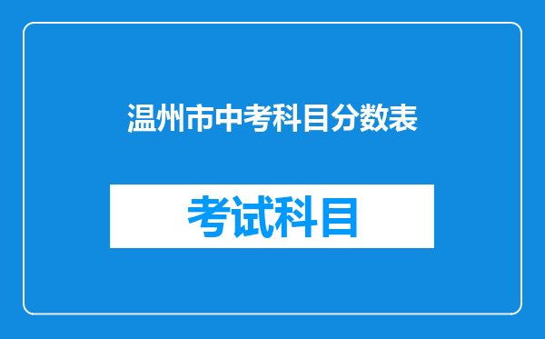 温州市中考科目分数表