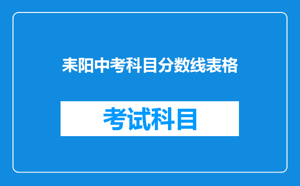 耒阳中考科目分数线表格
