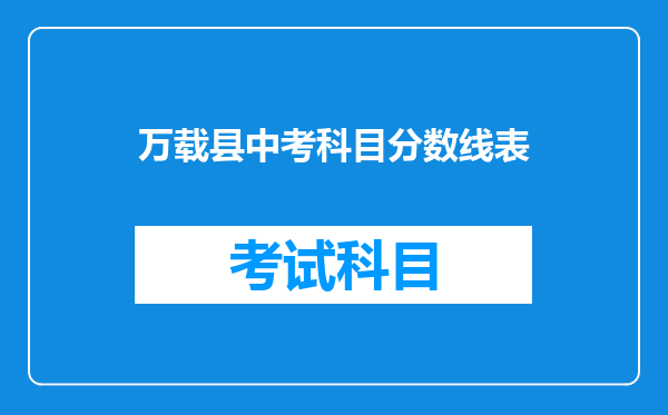万载县中考科目分数线表